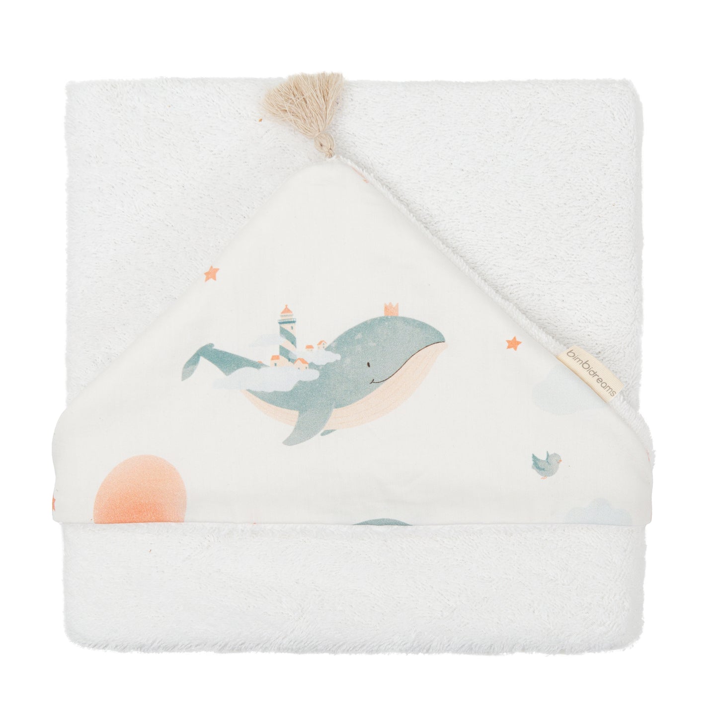 Toalla con Capucha Bimbidreams Moby Blanca