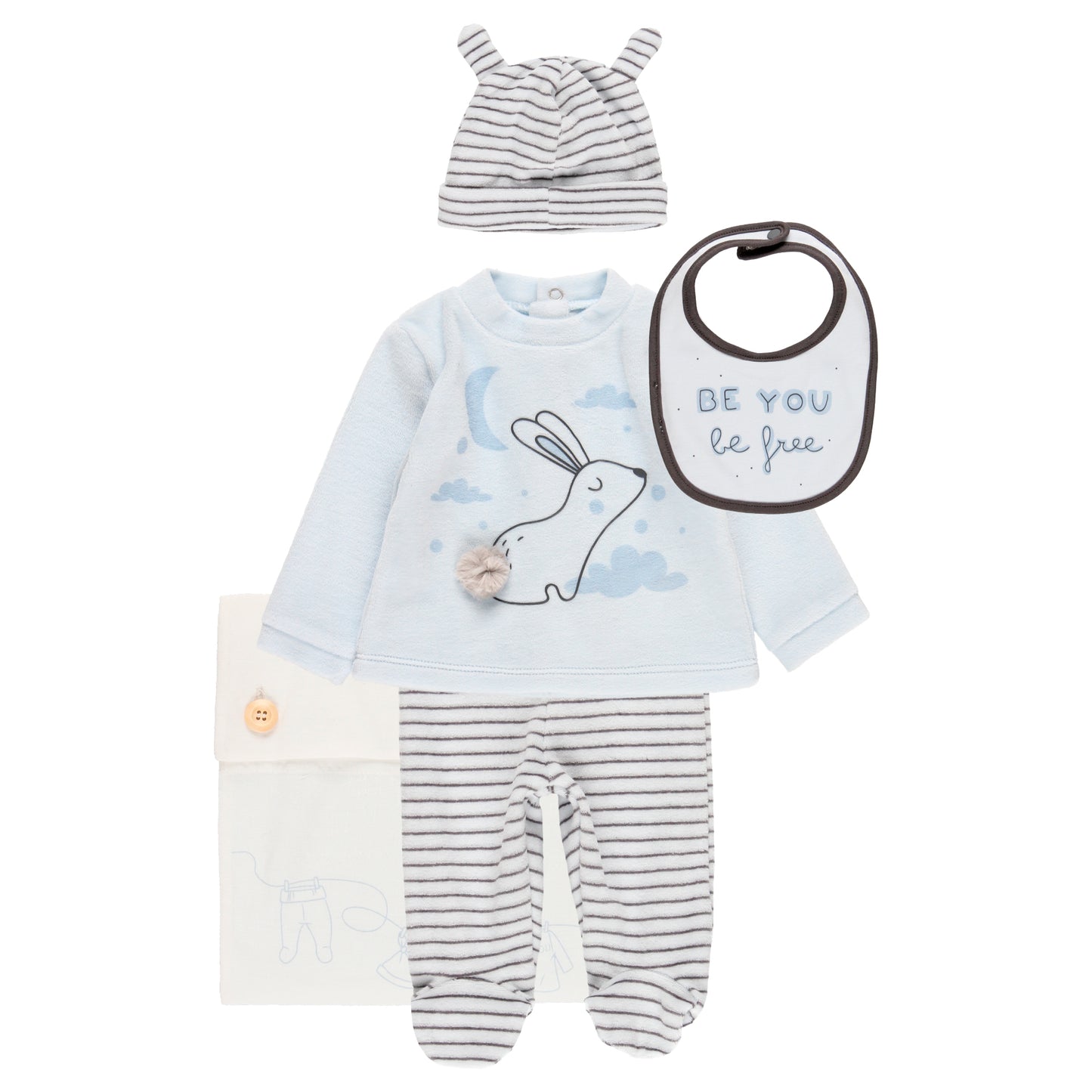 Kit Primera Muda Boboli Conejito Azul