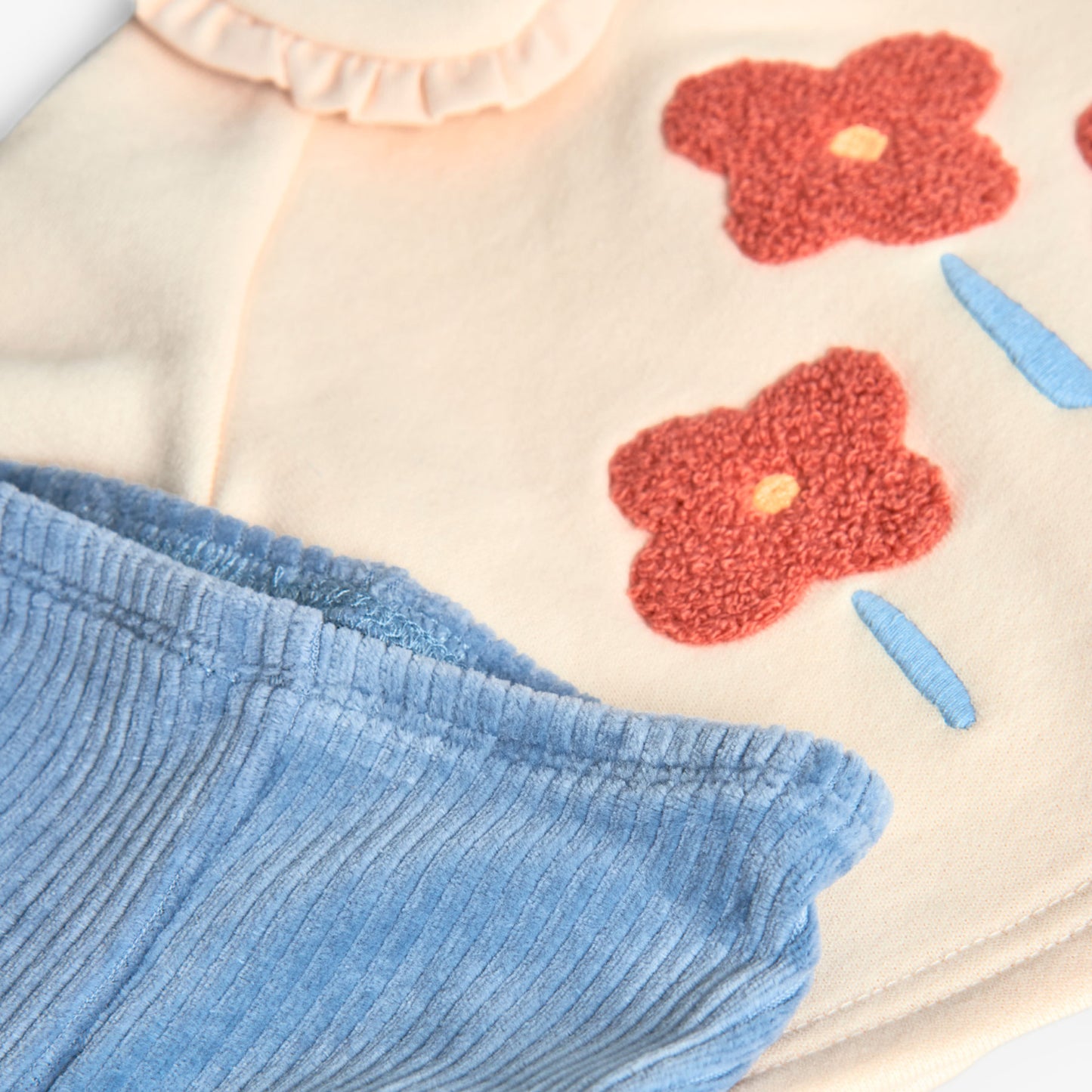 Conjunto Pana Boboli Flores Crudo