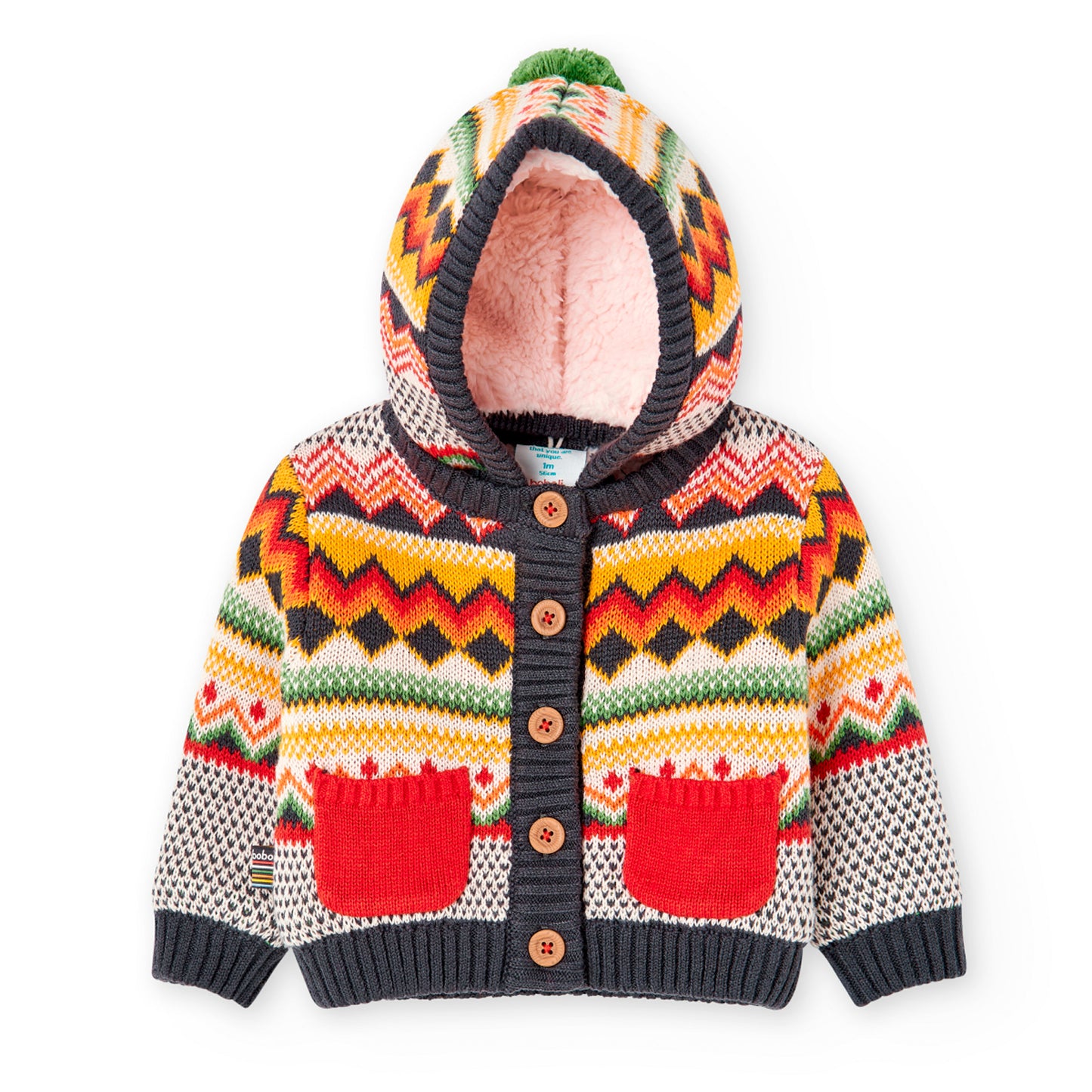 Sweater Abrigado Boboli Verde Gris