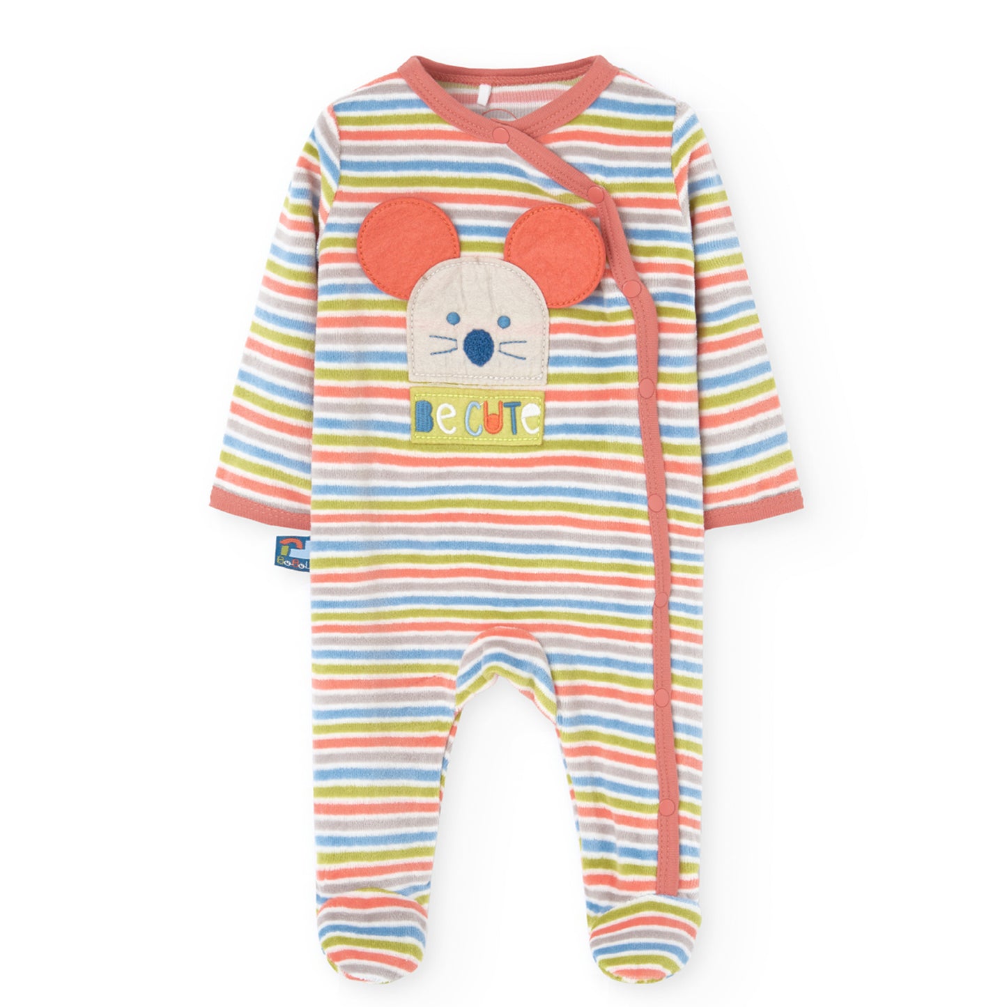 Pijama Terciopelo Boboli Arcoirirs y Figuras Coral