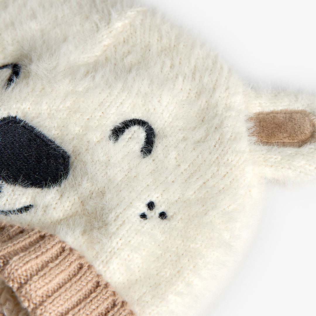 Gorro Tejido Boboli Oso Blanco