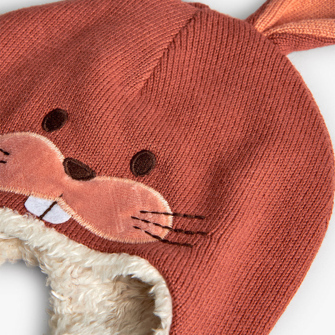 Gorro tejido Boboli Conejito Naranja