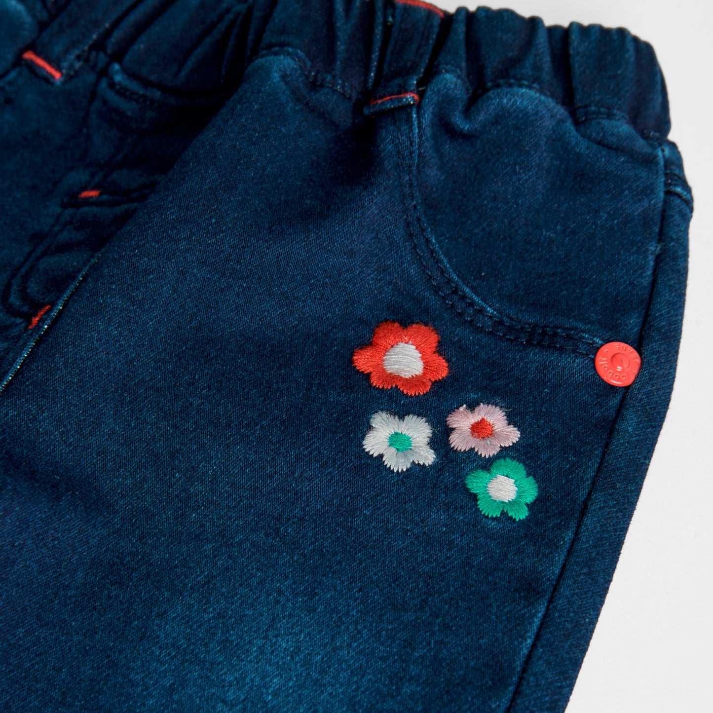 Pantalon Denim Boboli Flores Cute