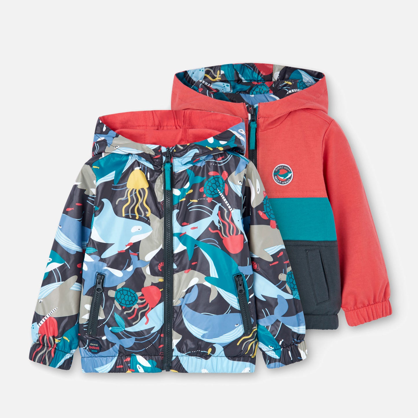 Chaqueta Reversible Boboli Estampado Oceano