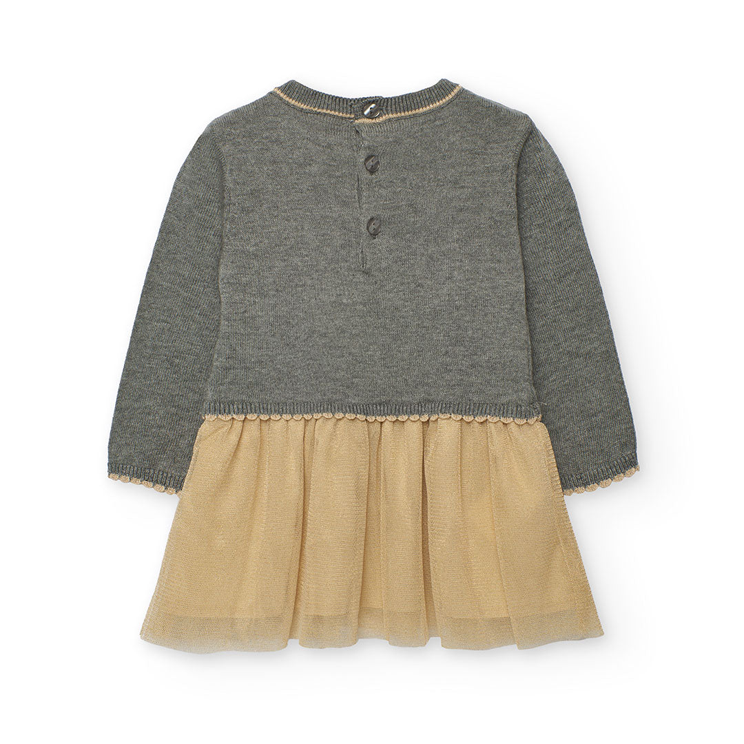 Vestido Boboli Conejitos Gris