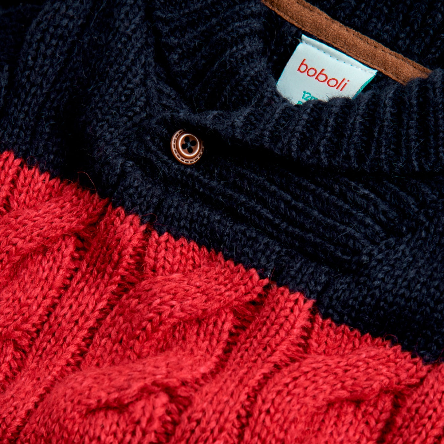 Sweater Trenzado Boboli Marino Rojo