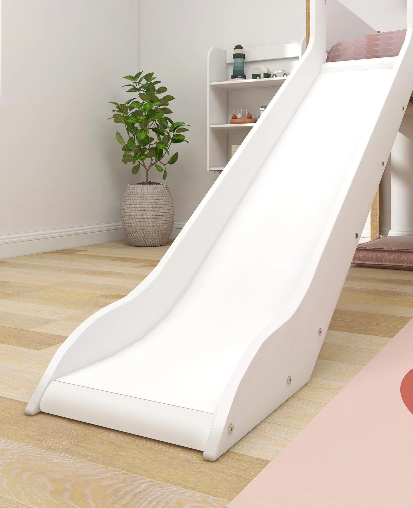 Cama Media Alta NOR con escalera inclinada y Tobogan
