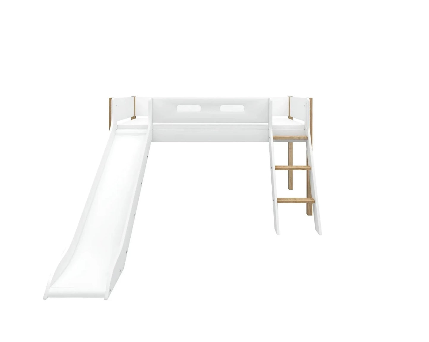 Cama Media Alta NOR con escalera inclinada y Tobogan