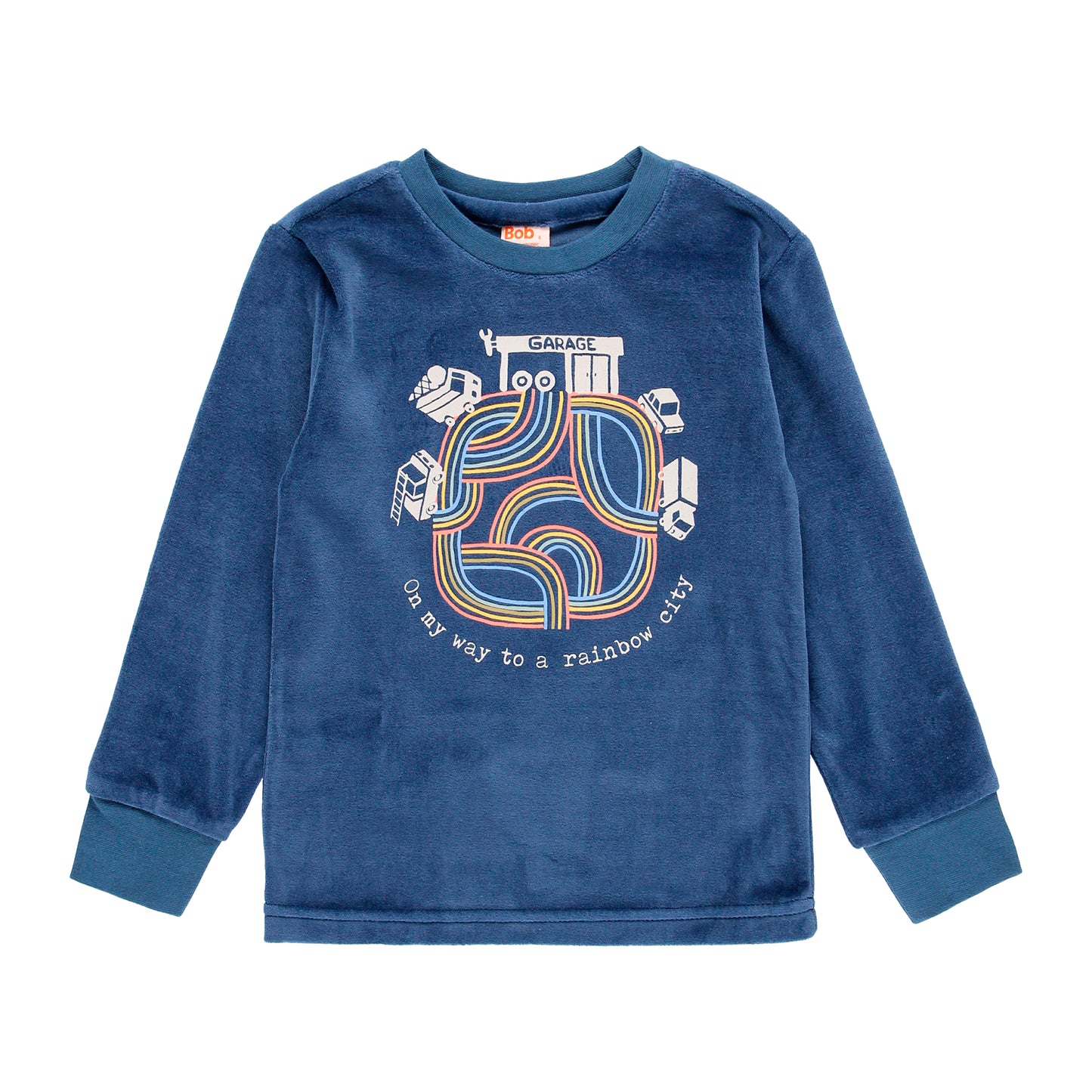 Pijama Terciopelo Boboli Carritos Azul