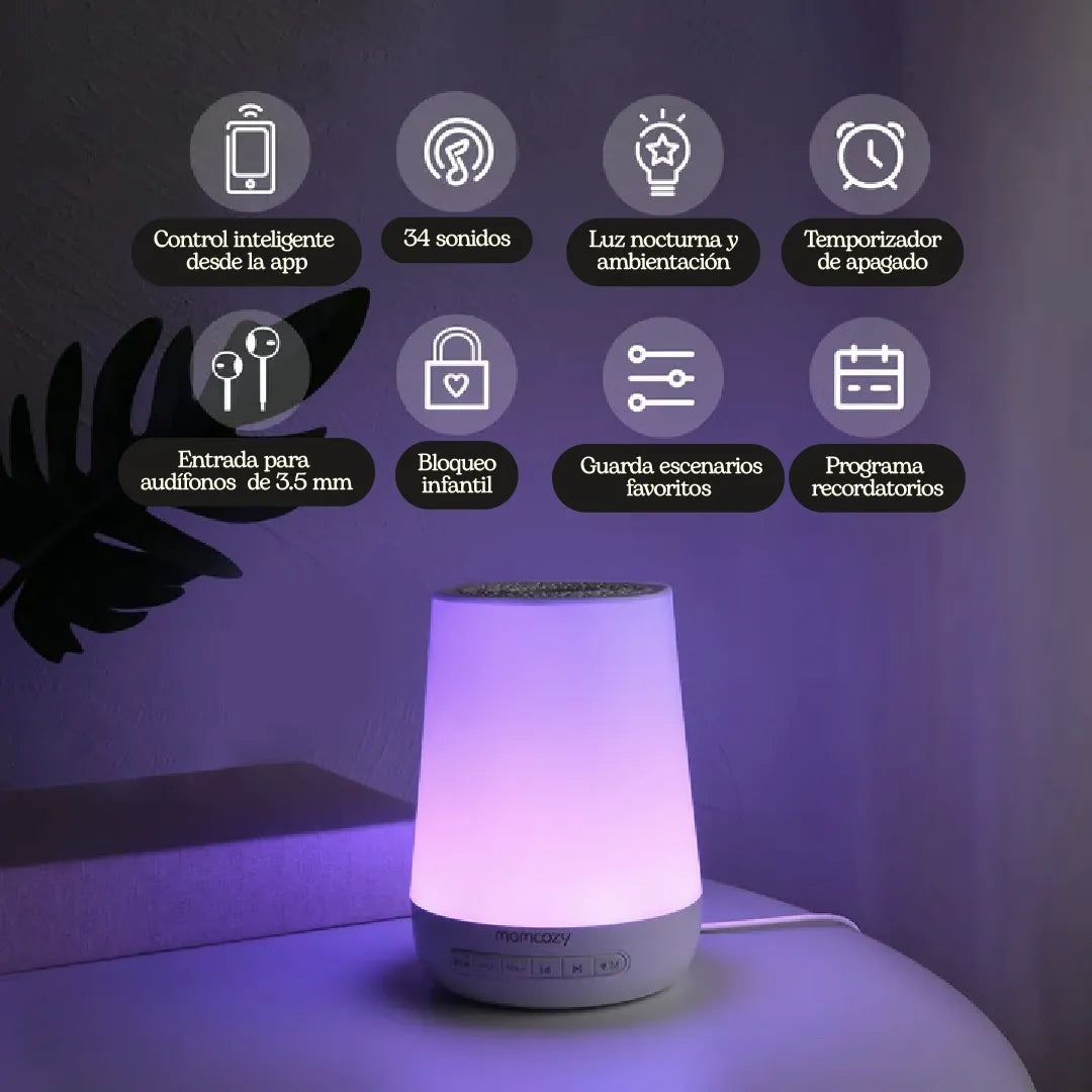 MONITOR DE SONIDO Y LÁMPARA INTELIGENTE PARA BEBÉS - RUIDO BLANCO