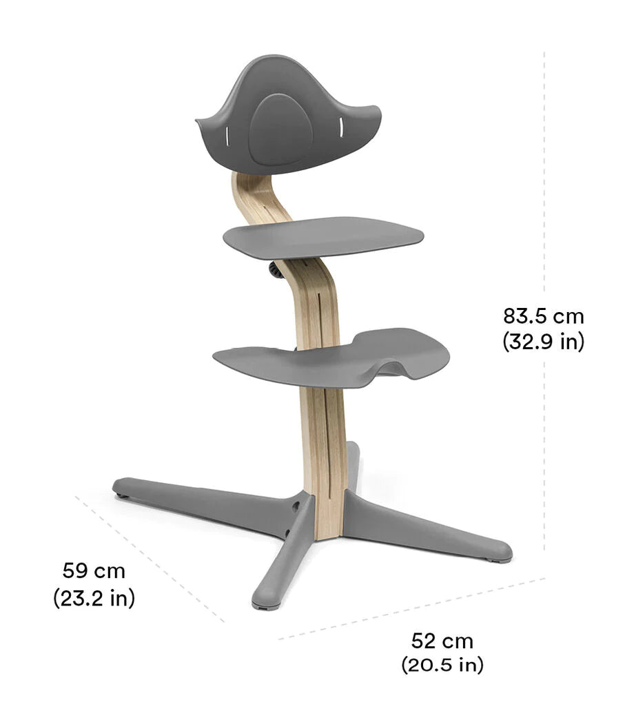 Combo Silla Stokke Nomi Natural Blanca + BabySet + Bandeja + Arnes