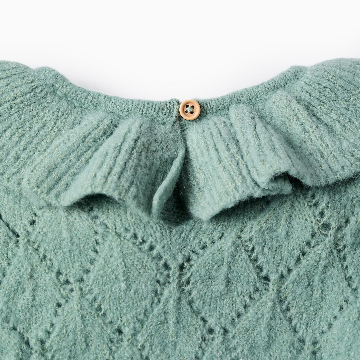 Sweater Tejido Zippy Rombos Verde Claro