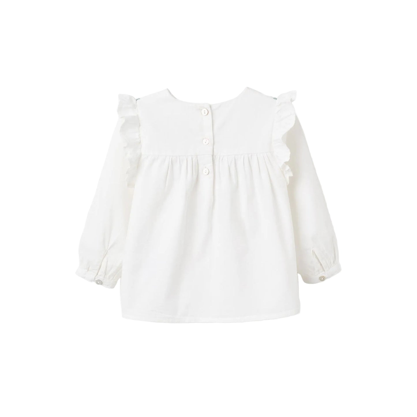 Blusa ML Zippy Flor Bordada Blanco