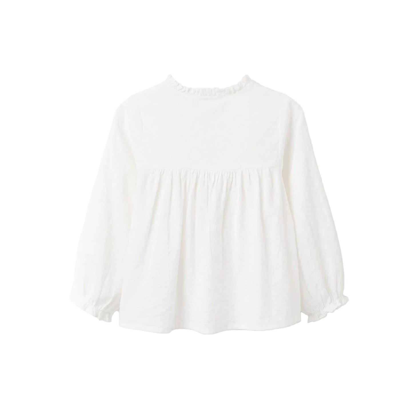 Blusa ML Zippy con Textura y Volantes Blanco