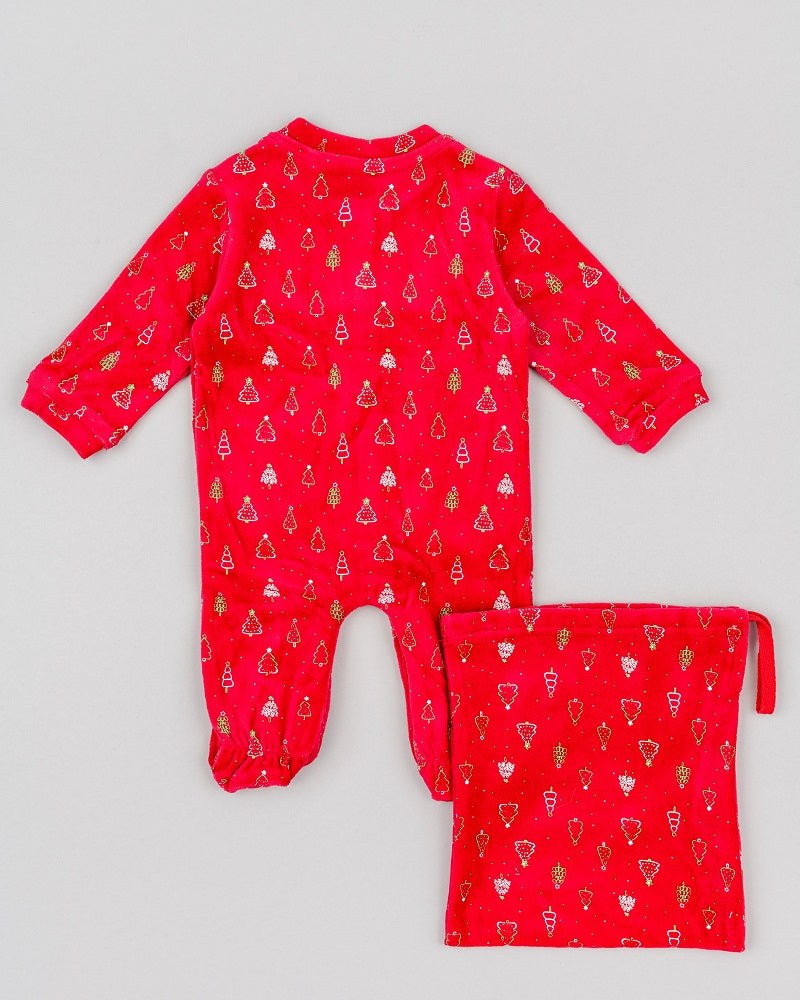 Pijama Terciopelo Losan Pinos Roja