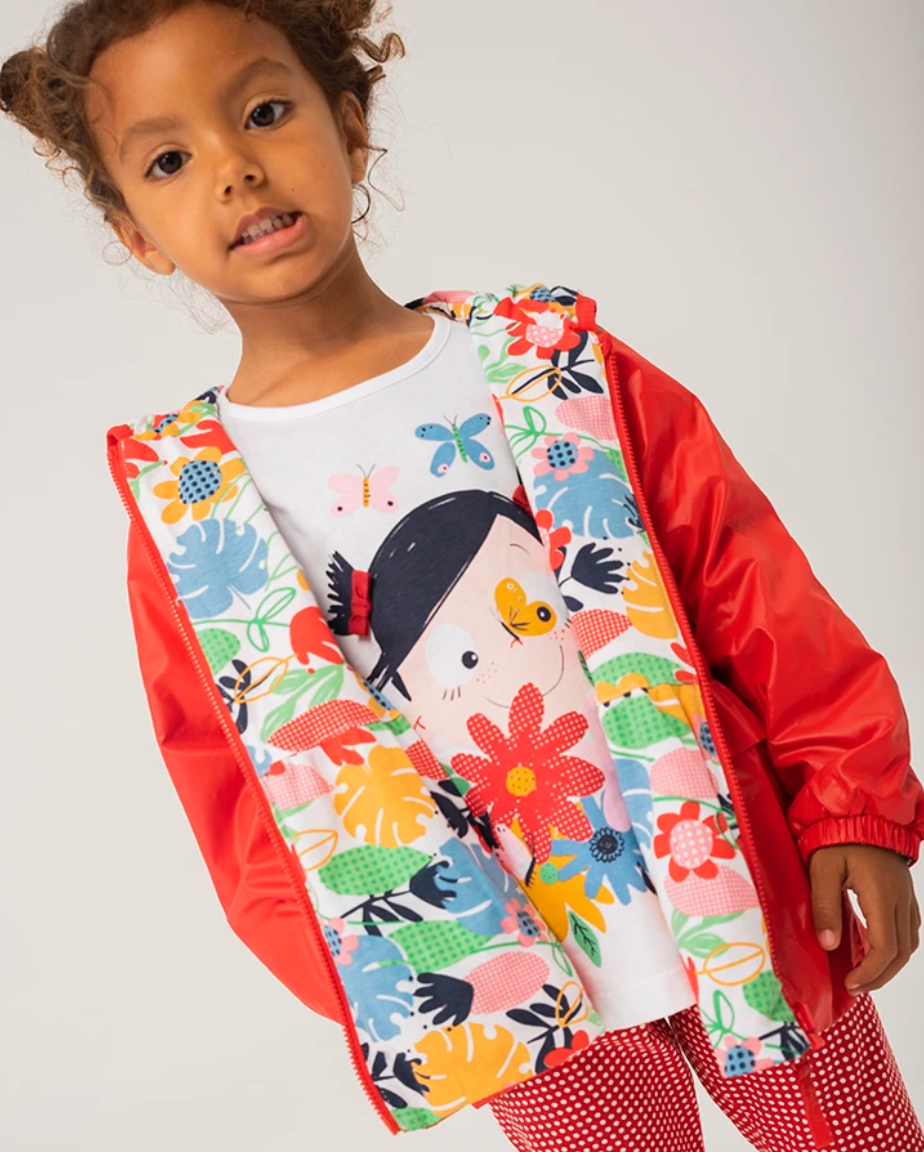 Chaqueta Reversible Boboli Estampado Flores