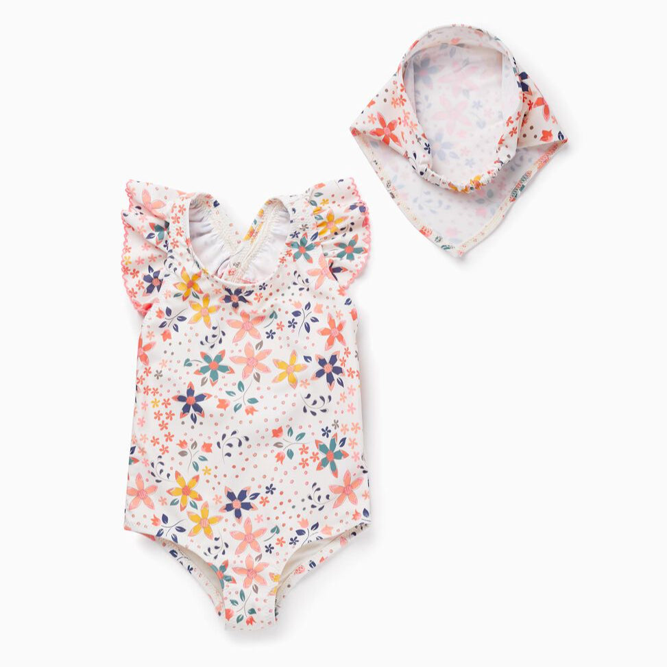 Vestido de Baño Zippy Flores Naranja