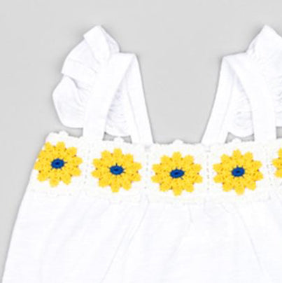 Blusa Tiritas Losan Flores Blanca