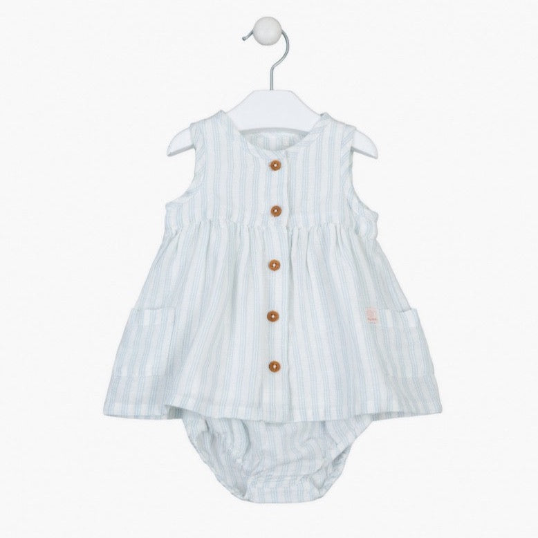 Vestido Lino Losan Mediterraneo Azul Claro