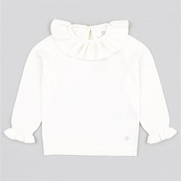 Sweater con Cuello Zippy Blanco