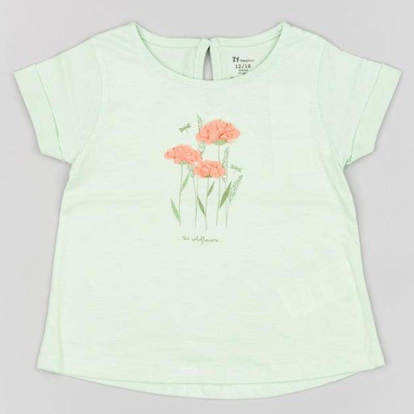 Camiseta Zippy Flores Menta