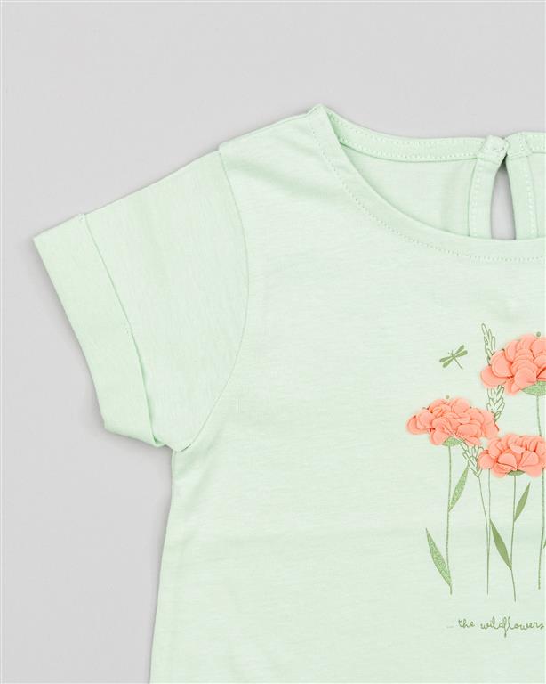Camiseta Zippy Flores Menta