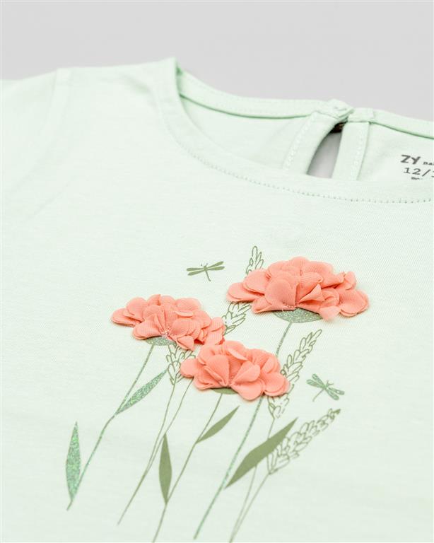 Camiseta Zippy Flores Menta