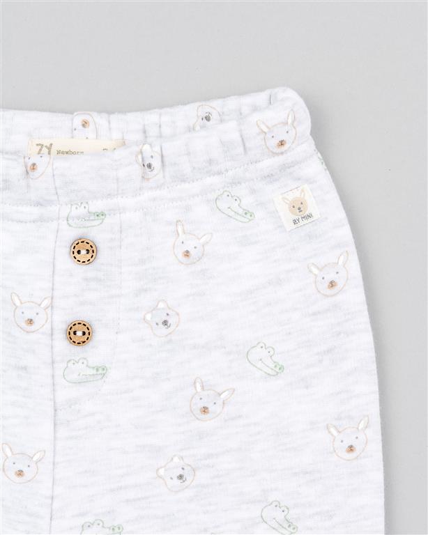 Pantalones Fleece Zippy Silueta Animalitos Gris