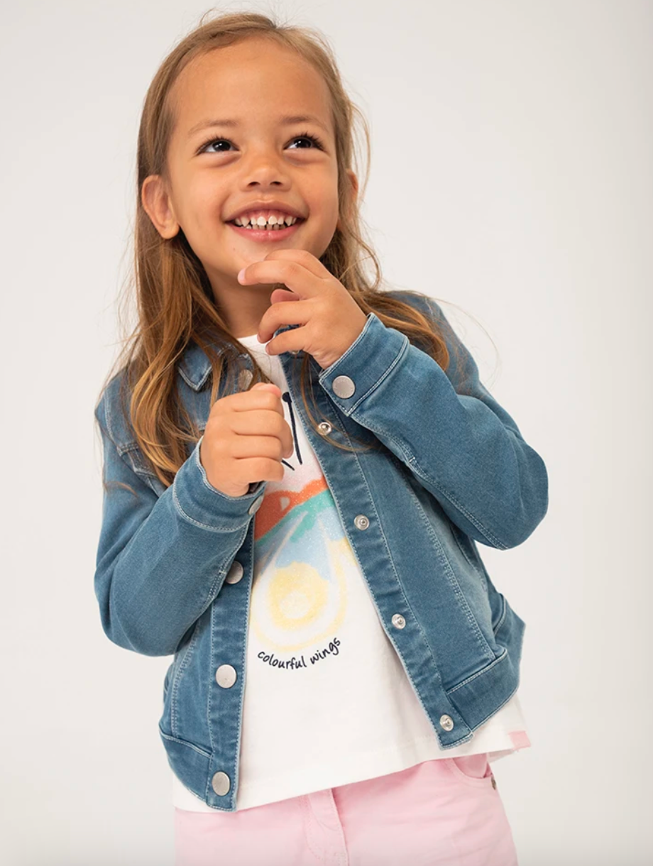 Chaqueta Denim Boboli Bleach Love