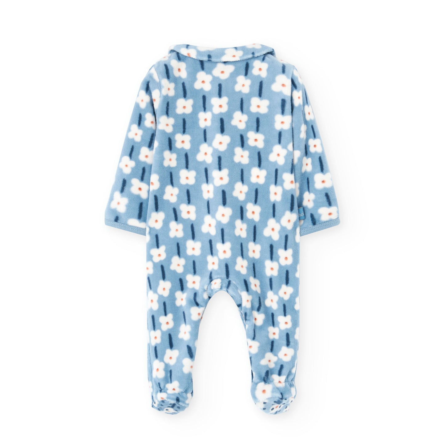 Pijama Terciopelo Boboli Flores Blancas