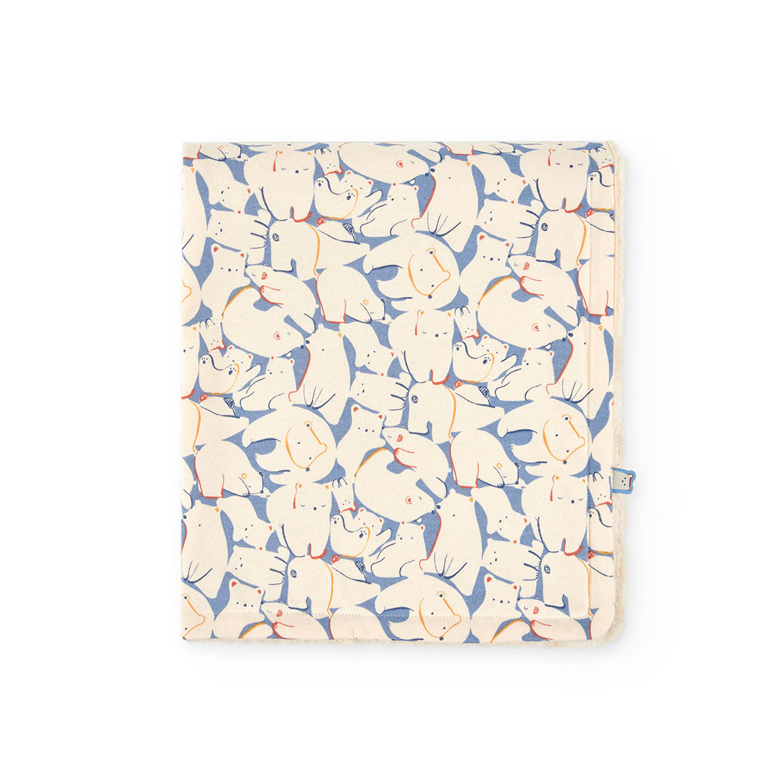 Manta Estampada Boboli Osos  Azul Beige