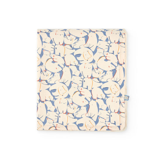 Manta Estampada Boboli Osos  Azul Beige