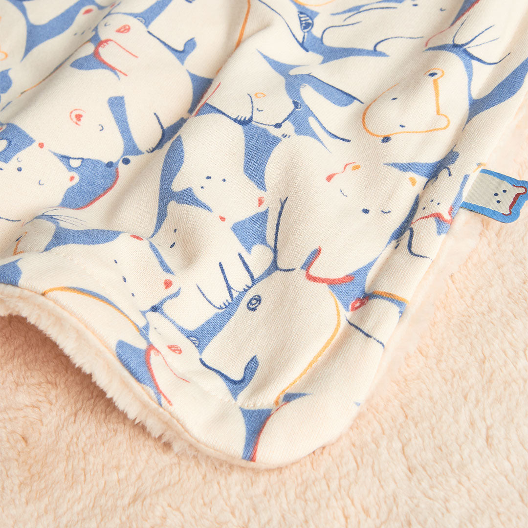 Manta Estampada Boboli Osos  Azul Beige