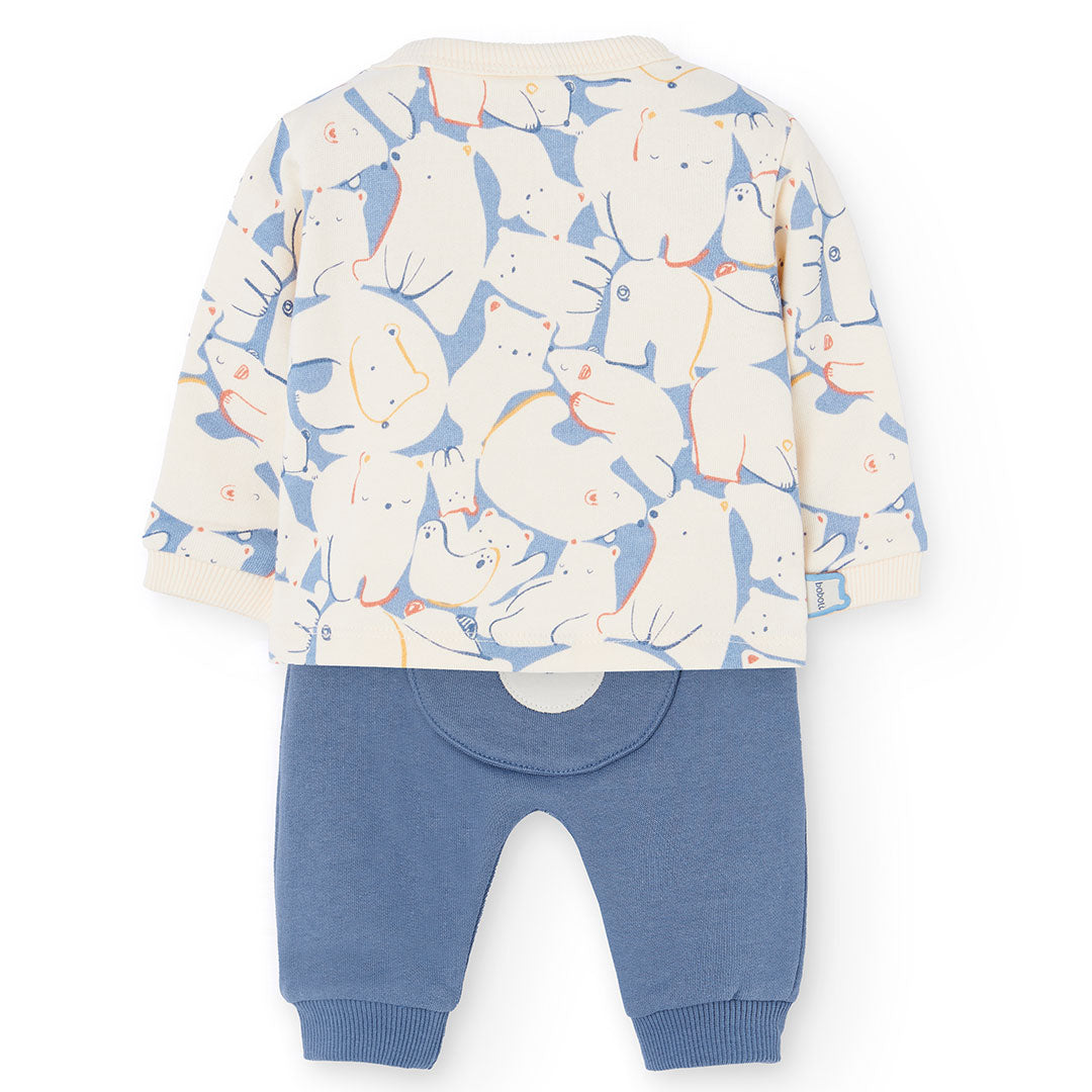 Conjunto Boboli Estampado Osos Nieve Azul