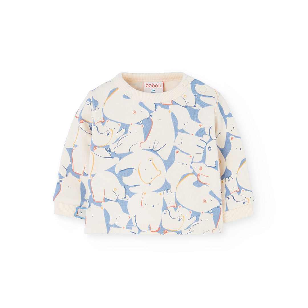 Conjunto Boboli Estampado Osos Nieve Azul