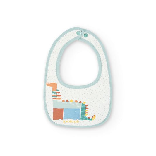 Babero Boboli Dots y Dinos Azul