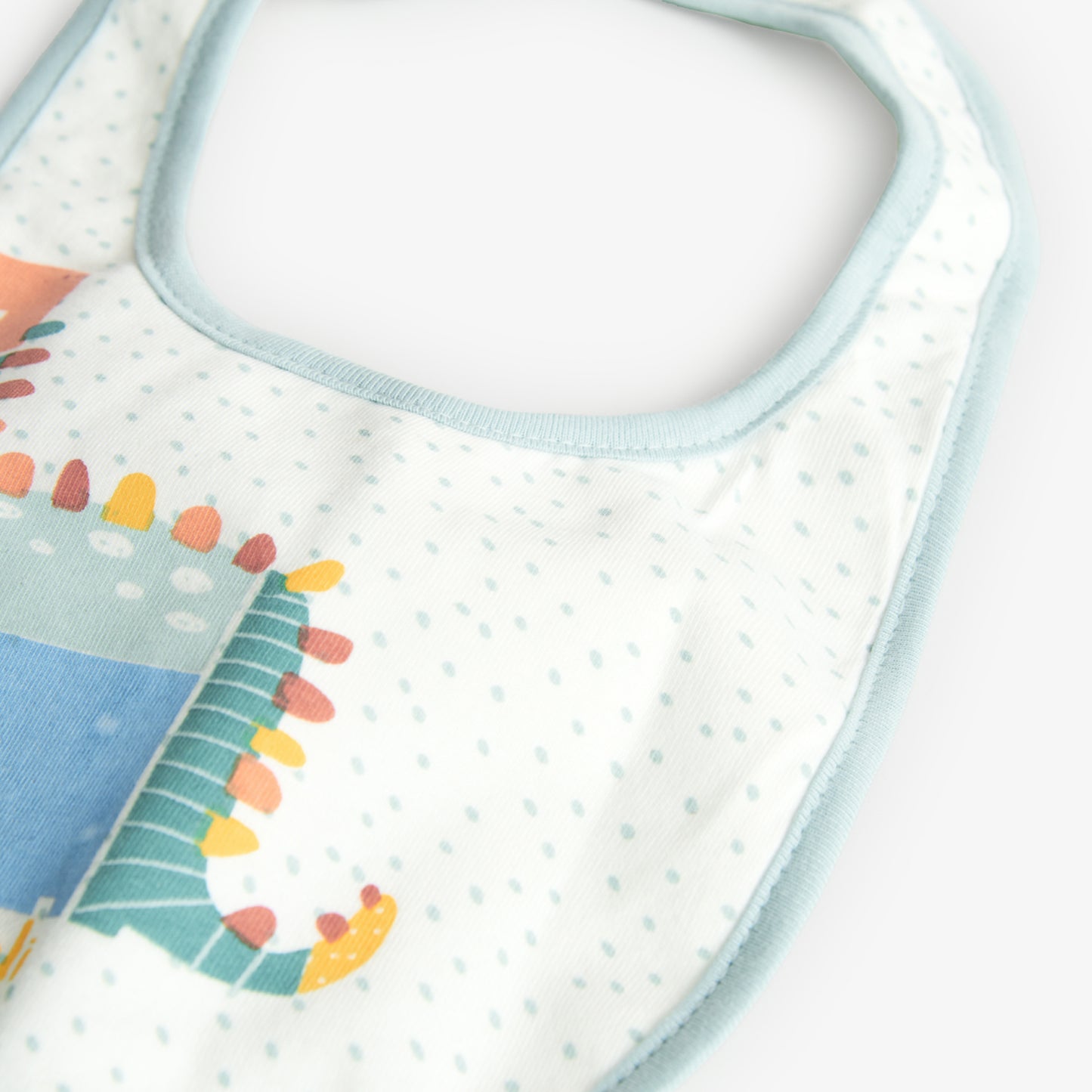 Babero Boboli Dots y Dinos Azul