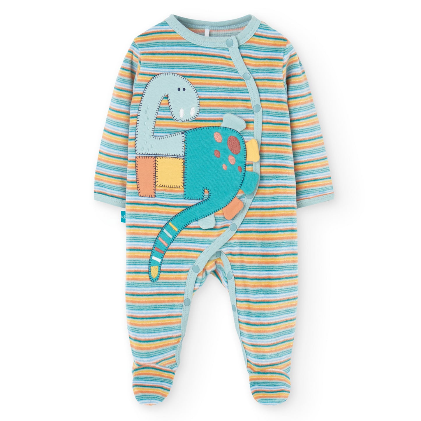 Pijama Terciopelo Boboli Dots y Dinos Rayas