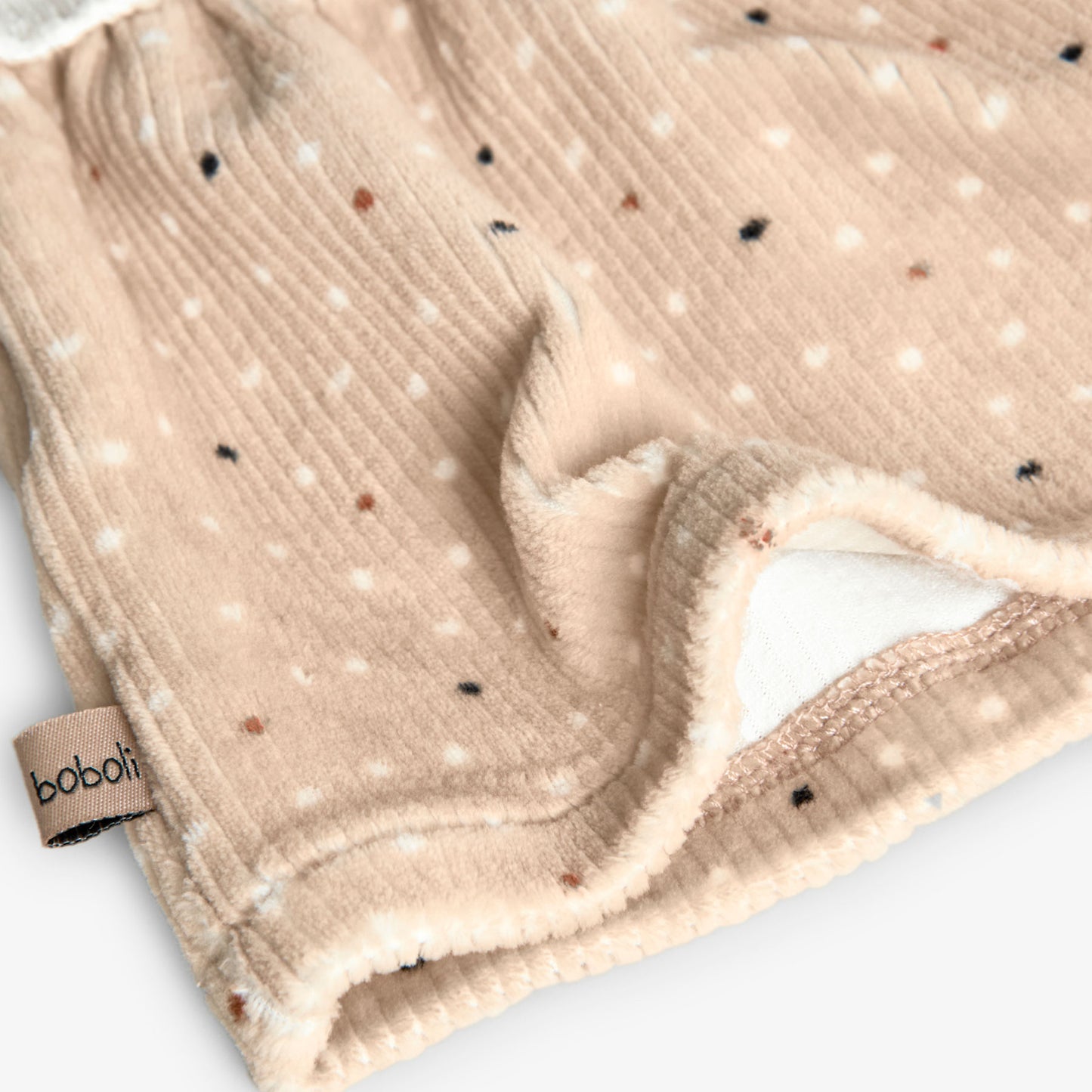Vestido Tejido Boboli Topitos Crema