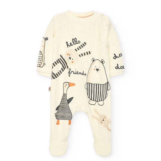 Pijama Terciopelo Boboli Doudou Quack Ivory
