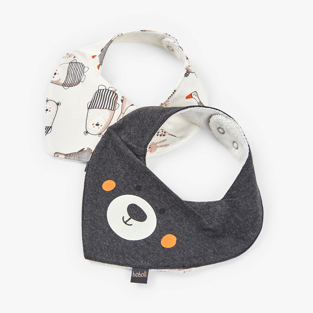 Set de Baberos Boboli Doudou Friends Gris