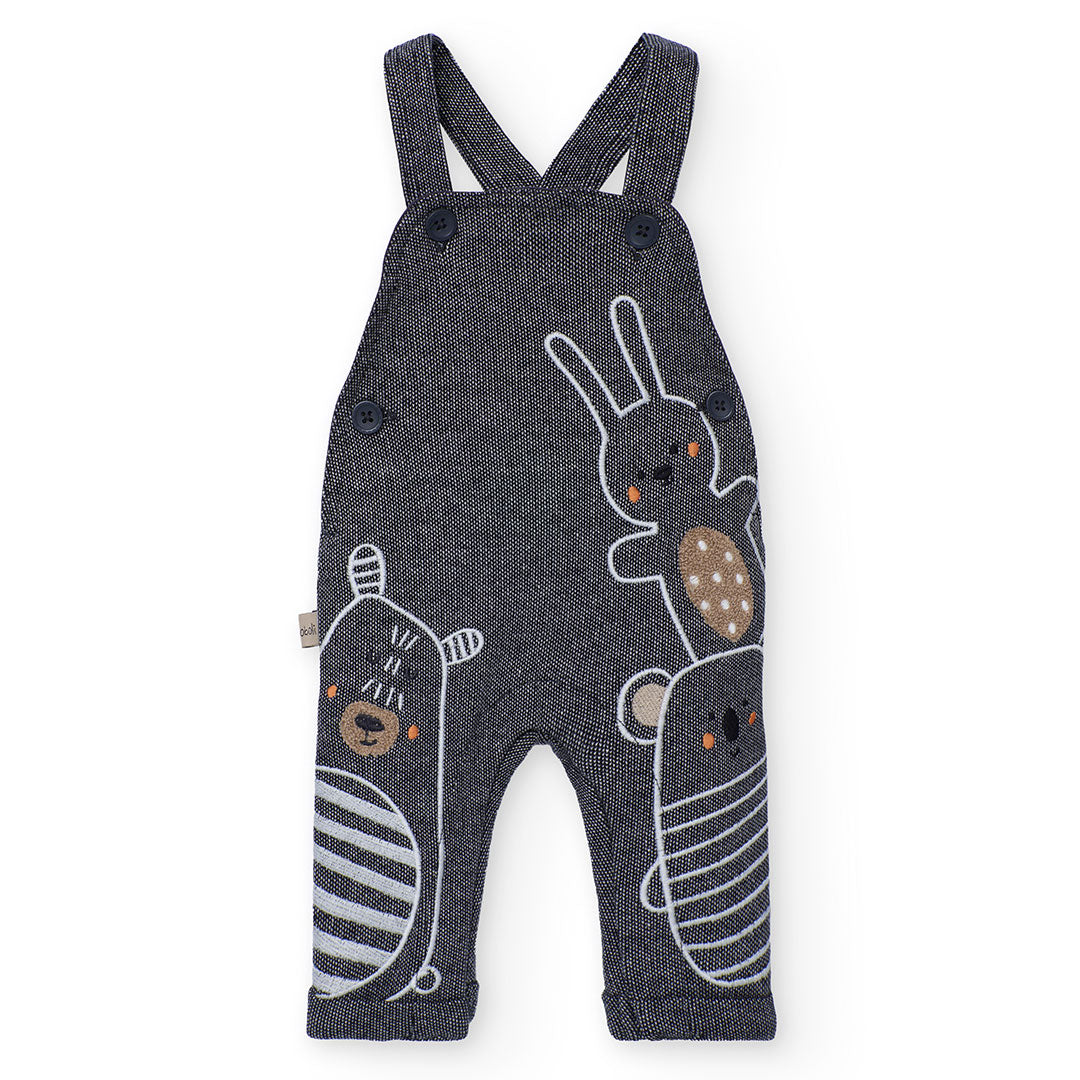 Overol Boboli Doudou Friends Animalitos Gris