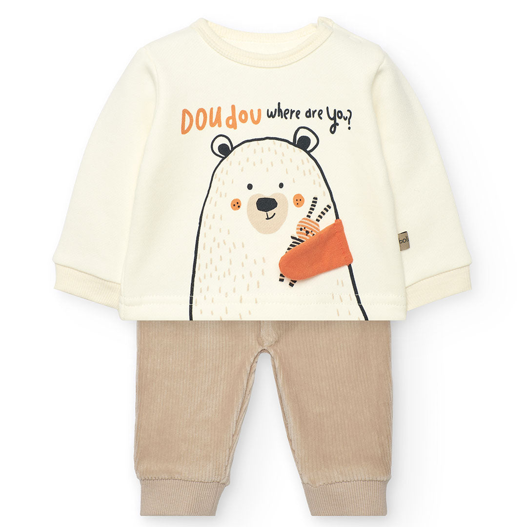 Conjunto Pana Boboli Amigo Oso Ivory