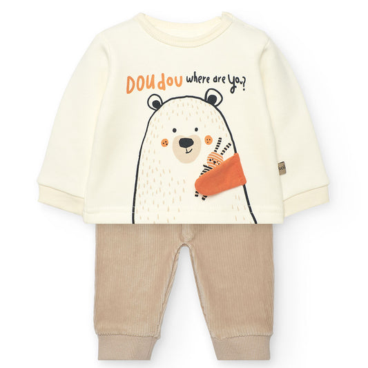 Conjunto Pana Boboli Amigo Oso Ivory