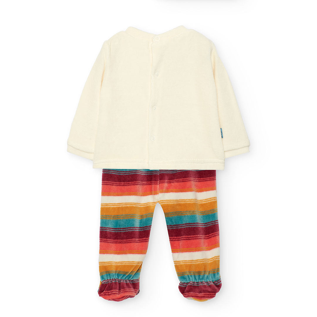 Conjunto Terciopelo Boboli Erizo Rayas