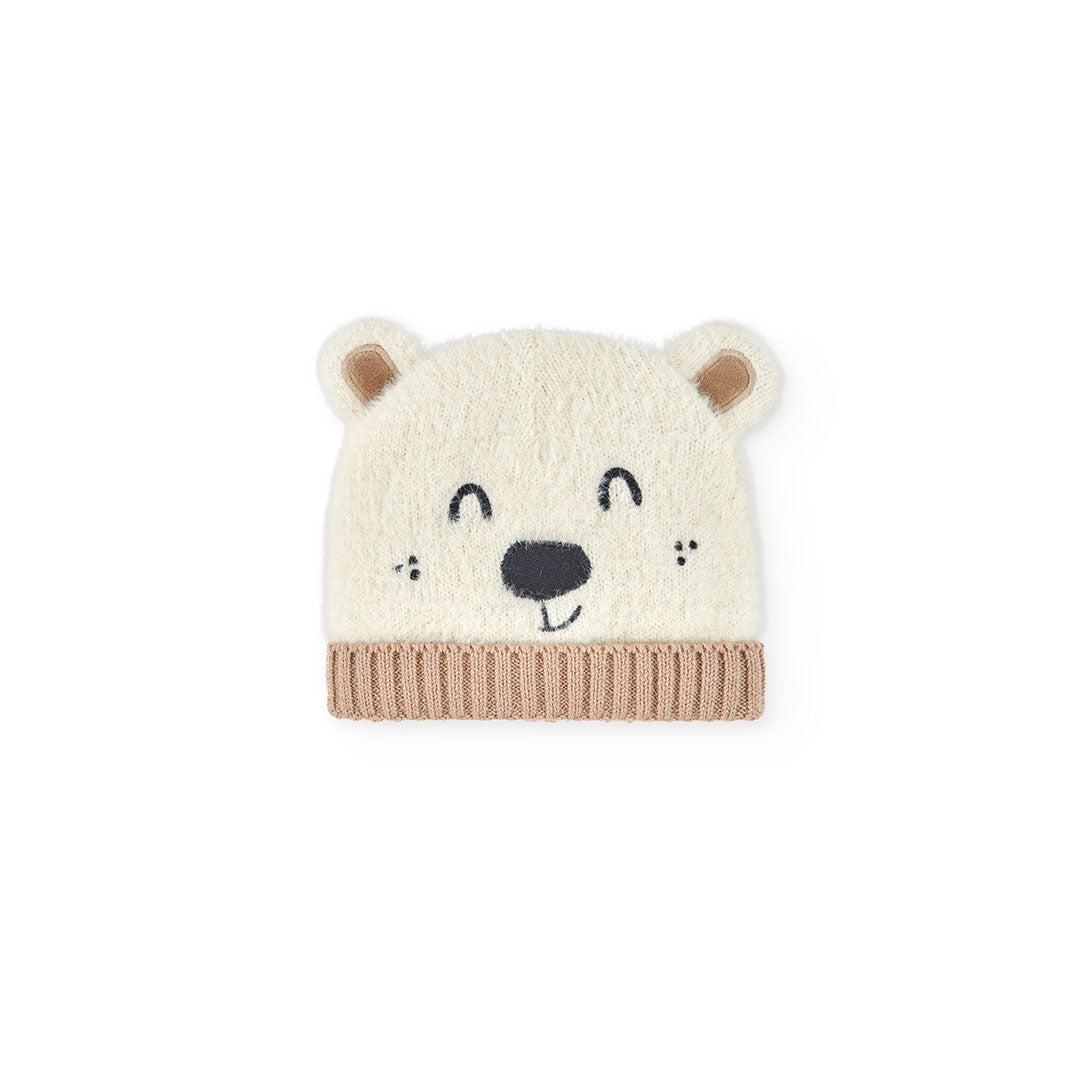Gorro Tejido Boboli Oso Blanco