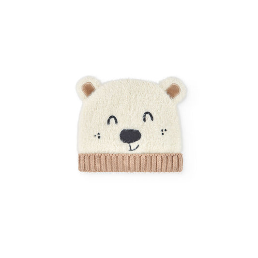 Gorro Tejido Boboli Oso Blanco