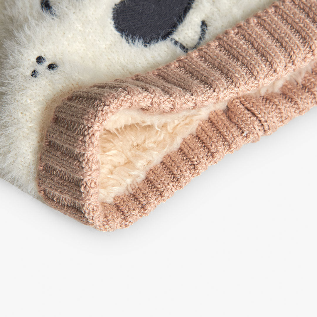 Gorro Tejido Boboli Oso Blanco