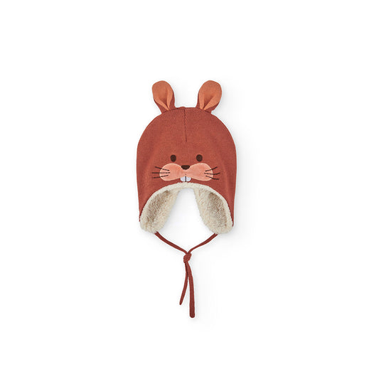 Gorro tejido Boboli Conejito Naranja